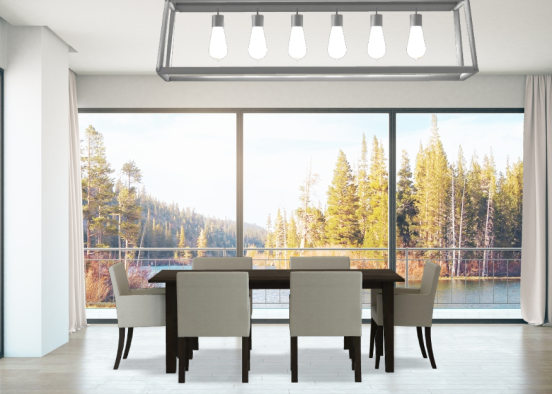 Simple dining room Design Rendering