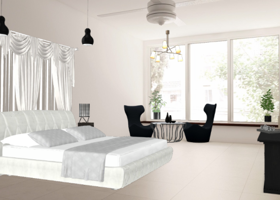 Did you like this beautiful bedroom with open window air Design Rendering
