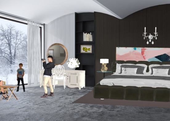Meditarian mordern degin bedroom Design Rendering