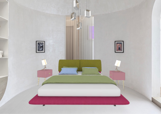 Modern colour bedroom Design Rendering