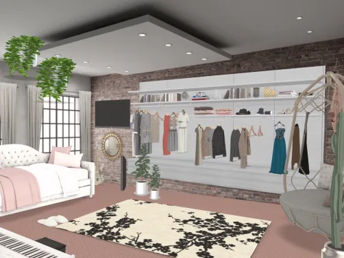 a nice pink, white, black, and gold bedroom