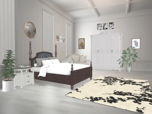 elegant and modern black and white bedroom