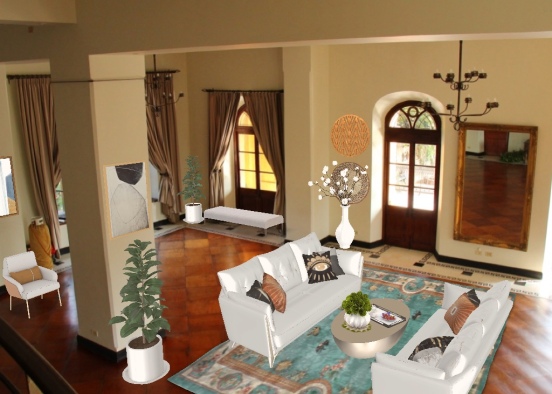 Formal Livingroom Design Rendering