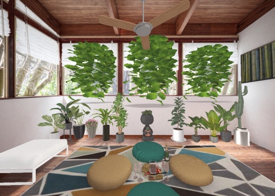 Sunroom with Greenery Design Rendering