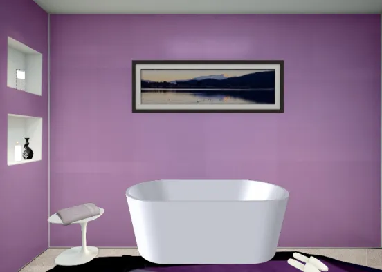 Lilac bathroom Design Rendering