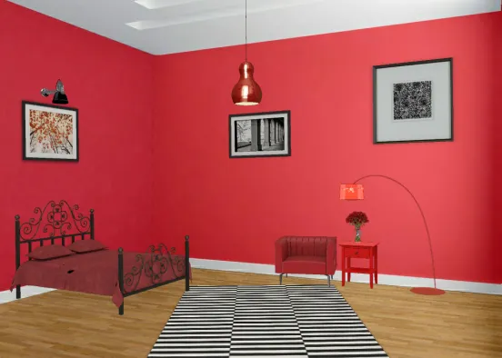 Red (and black) room Design Rendering