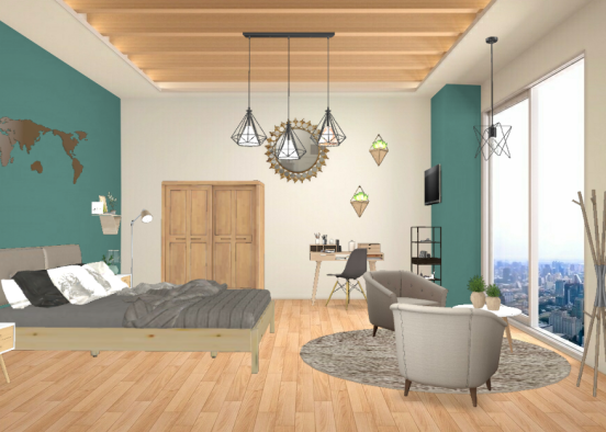 Chambre style scandinave  Design Rendering