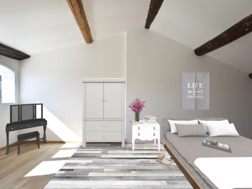 grey white and black bedroom!