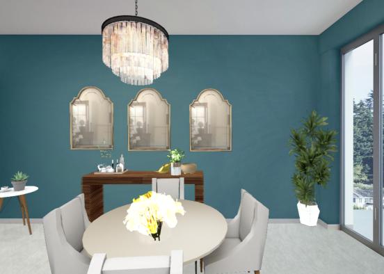 Sala de jantar color Design Rendering