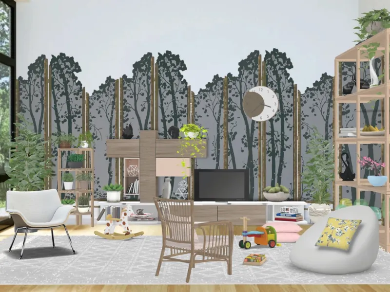 Cada uno tiene su silla living room with black-and-white striped rug and sculptural white chairs