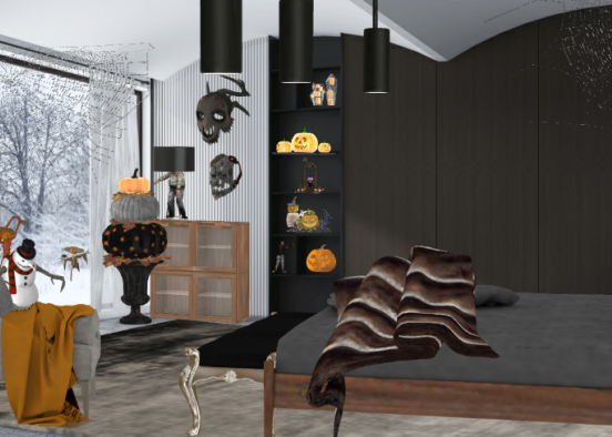 Halloween bedroom  Design Rendering