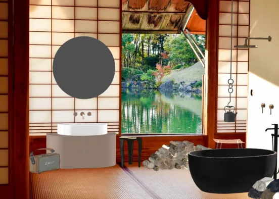 Japandi bathroom #2 Design Rendering