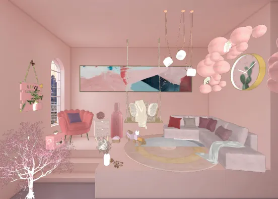 Sakura living room Design Rendering