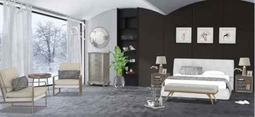 Modern winter bedroom