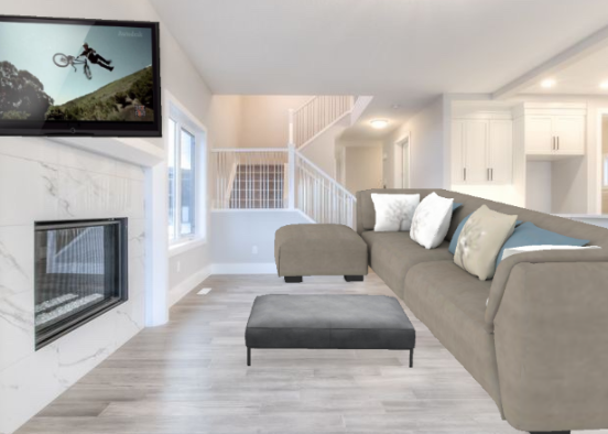 Gray living cozy living room Design Rendering