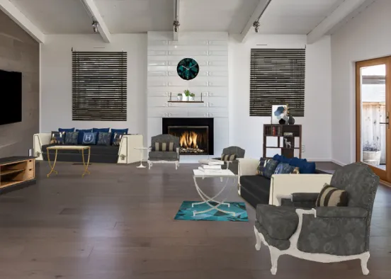A Dream Living Room Design Rendering