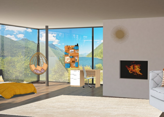 Orangey bedroom..... go join WizFiz.101      daily  contest Design Rendering