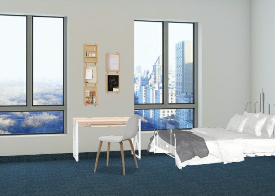 New York city dorm room Design Rendering