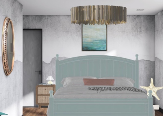 Ocean Guest Bedroom Design Rendering