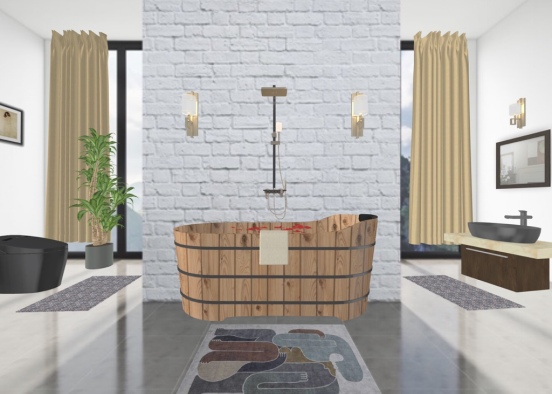 Luxus bathroom Design Rendering