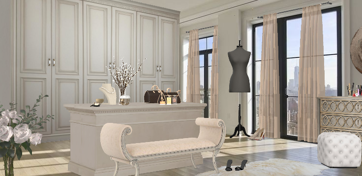 Elegant Dressing Room 👠🕶 Design Rendering