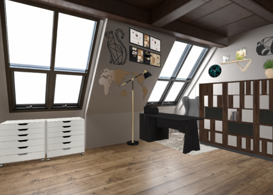 My dream office/library room.  Design Rendering