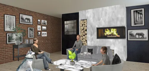 Sala Gris y negro