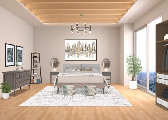 Mod Bedroom Design Rendering