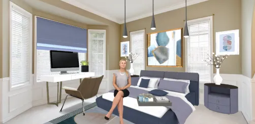 La abogada nos permite el ingreso a su habitación moderna pero hogareña.