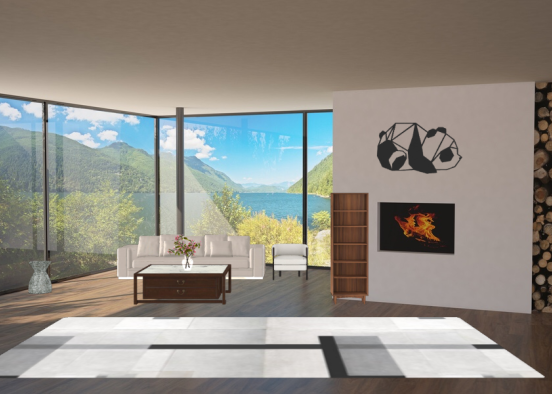 Living room by the mountains Design Rendering