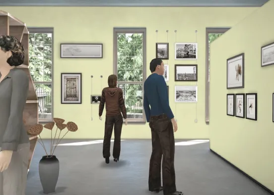 Photography gallery in a reused space  Design Rendering
