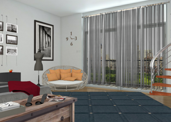 City penthouse room Design Rendering