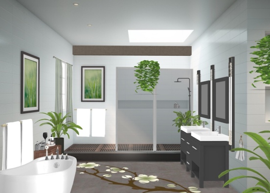 green bathroom  Design Rendering