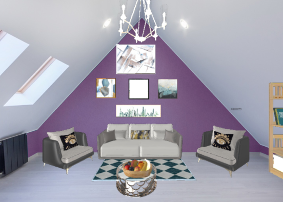Living room space Design Rendering