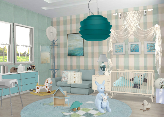 DH Friends Green and blue Baby boy room  Design Rendering