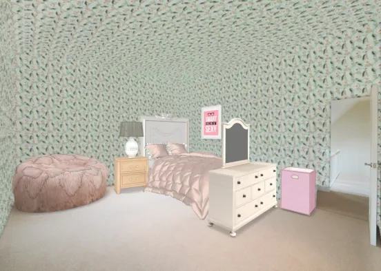 teen girl room Design Rendering