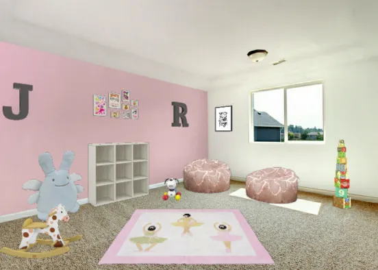 Girls playroom Design Rendering