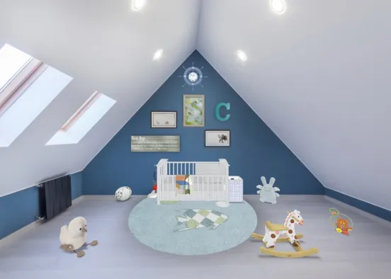 Blue nursery room! Design Rendering