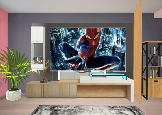 TV  cabinet , tv unite , living room decoration ideas  Design Rendering