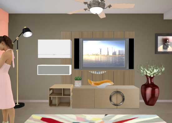 TV cabinet, living room  Design Rendering