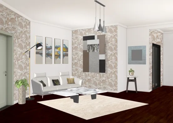 Cosy Living Room Design Rendering