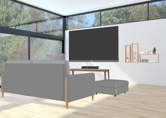 Living Room and garden  Design Rendering