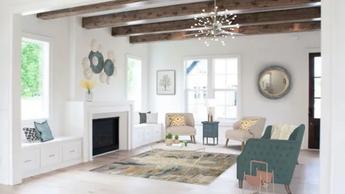 GOLDS & BLUES | LIGHT LIVING ROOM 