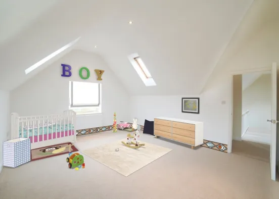 Baby Boy Nursery Design Rendering