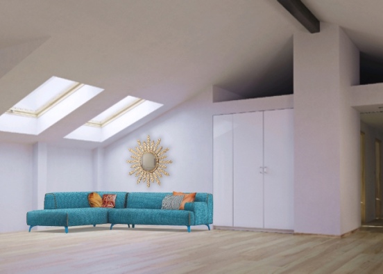 Fancy Simple Living Room Design Rendering