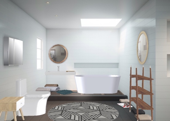 salle bains moderne Design Rendering