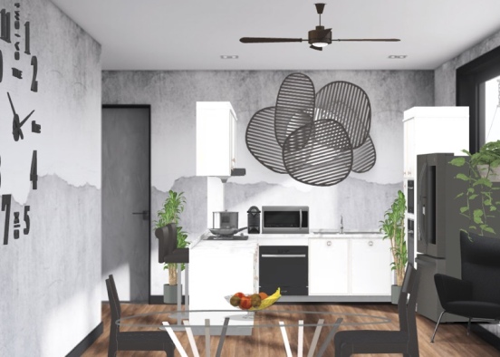 small apartment kitchen  Design Rendering