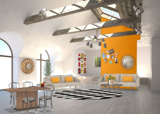 Orange Living Room 🍊 Design Rendering