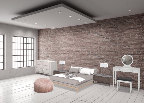 #gray bedroom Design Rendering