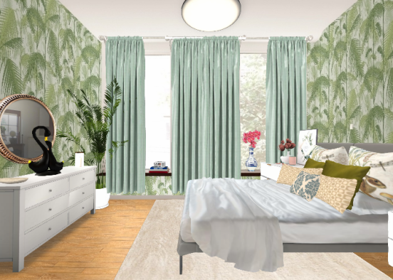 Tropical bedroom Design Rendering